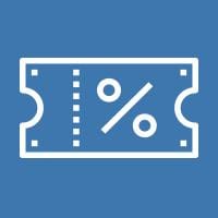 kupong med procentmärke i mitten