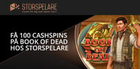 F&aring; 100 cashspins p&aring; Book of Dead hos Storspelare Casino