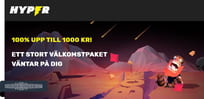 Känn dig välkommen hos Hyper Casino med en välkomstbonus på 100%