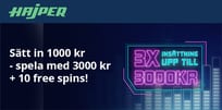 200% + 10 free spins i välkomstbonus hos Hajper casino