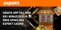 Få 100 % upp till 1500 kr och 30 free spins hos Expekt