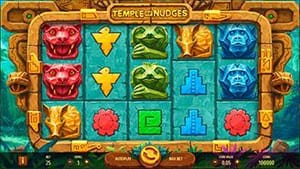 Temple of Nudget spelplan med f&ouml;rgglada symboler
