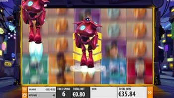 Bit Bot crew spelautomat, röd robot