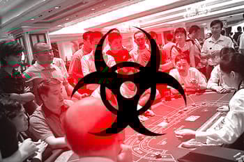 casino med svart varningsmärke framför