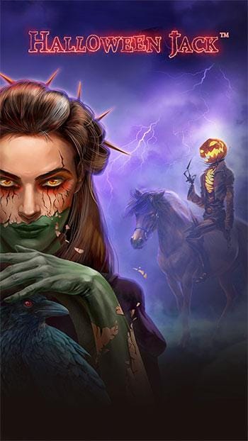 Halloween jack kvinna med jackolantern bakom sig ridandes på häst