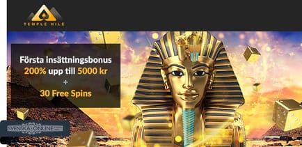 temple nile f&ouml;rsta ins&auml;ttningsbonus 200% 5000 kr