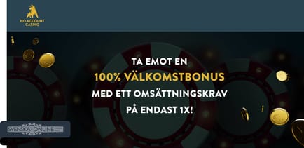 No Account Casino välkomstbonus