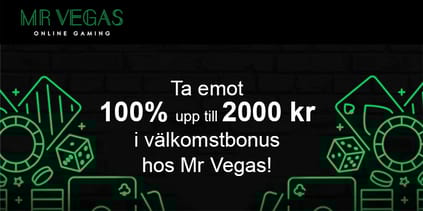 100% upp till 2000 kr hos Mr Vegas Casino