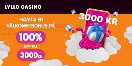 Hämta en välkomstbonus på 100% upp till 3000 kr
