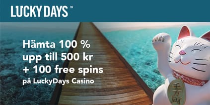 Välkomstbonus hos LuckyDays Casino