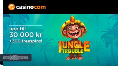 Casino.com upp til 30000 kr +300 freespins